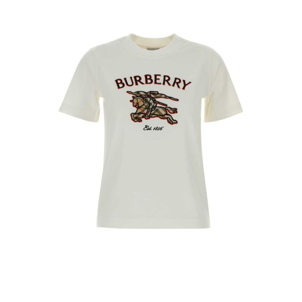 Burberry Women White Cotton T-Shirt